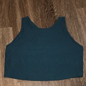 Beyond Yoga Spacedye Cropped Tank Top – Teal – 2X – Built‑In Shelf Bra